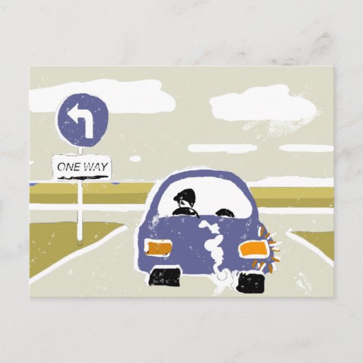 Autofahren Postkarte (Vorderseite)