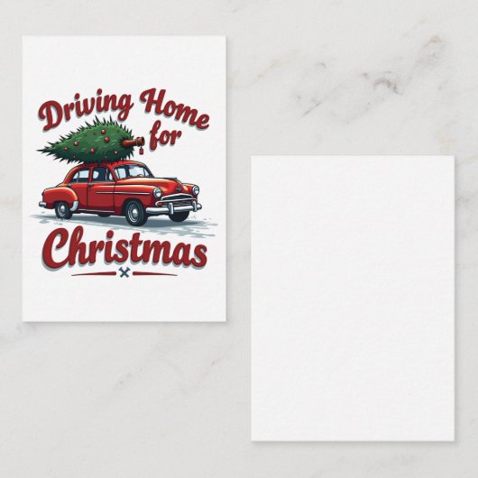 Autofahren Zuhause für Weihnachts-Lkw-Weihnachtsba Mitteilungskarte (Vorne/Hinten)