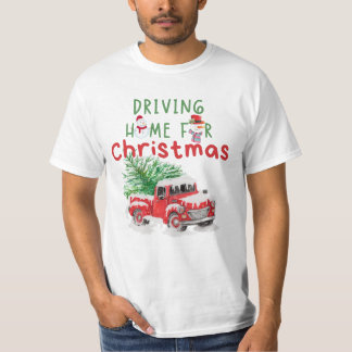 Autofahren Zuhause zu Weihnachten, frohe Weihnacht T-Shirt