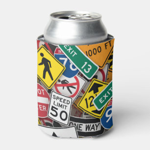 Autofahrer-Autofahrer-Fun Road-Sign Collage Dosenkühler