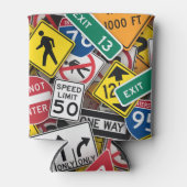 Autofahrer-Autofahrer-Fun Road-Sign Collage Dosenkühler (Vorderseite)