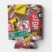 Autofahrer-Autofahrer-Fun Road-Sign Collage Dosenkühler (Rückseite)