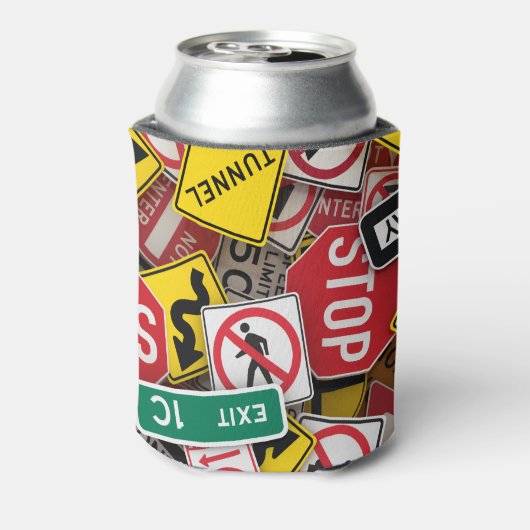 Autofahrer-Autofahrer-Fun Road-Sign Collage Dosenkühler (Kanne Rückseite)