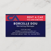 Autofahrer Blue burgundy Auto Repair Rent Visitenkarte (Vorderseite)