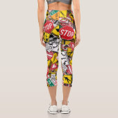 Autofahrer-Fun Road-Sign Collage Capri Leggings (Rückseite)
