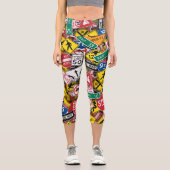 Autofahrer-Fun Road-Sign Collage Capri Leggings (Vorderseite)