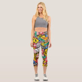Autofahrer-Fun Road-Sign Collage Capri Leggings (Vorderseite)