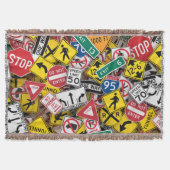 Autofahrer-Fun Road-Sign Collage Decke (Vorderseite)