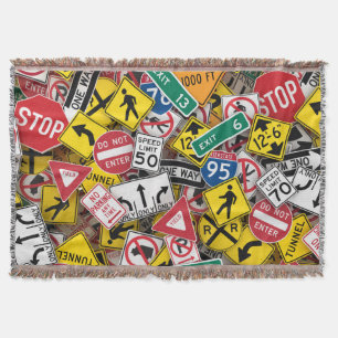 Autofahrer-Fun Road-Sign Collage Decke