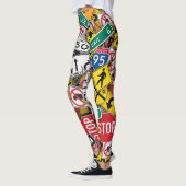 Autofahrer-Fun Road-Sign Collage Leggings (Links)