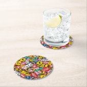 Autofahrer-Fun Road-Sign Collage Runder Pappuntersetzer (Vor Ort)