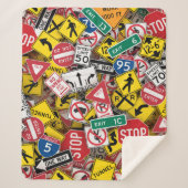 Autofahrer-Fun Road-Sign Collage Sherpadecke (Vorderseite)