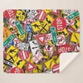 Autofahrer-Fun Road-Sign Collage Sherpadecke (Vorderseite (Horizontal))