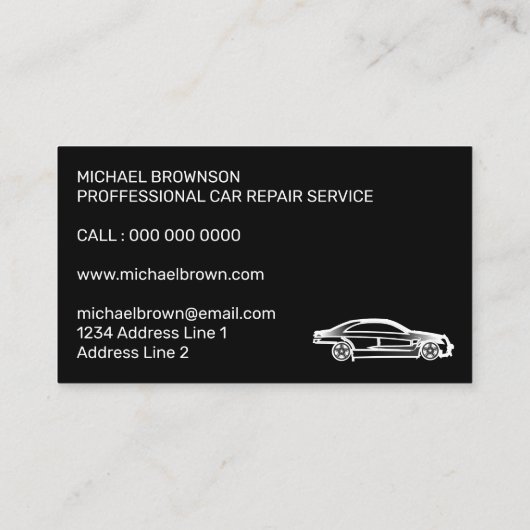 Autofahrer für das Black Car Logo Visitenkarte (Rückseite)