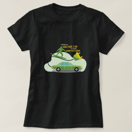 Autofahrer: grünes Geschenk für Elektroautos T-Shirt (Design vorne)