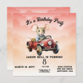 Autofahrerin Junge 8 Jahre alt Geburtstag Einladung (Vorne/Hinten)