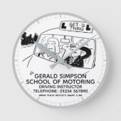 Autofahrschule Runde Wanduhr (Vorderseite)