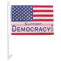 Autoflagge - Botschaft "Unterstützung der Demokrat