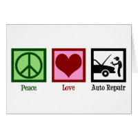 Autogerade Cute Shop Car Mechanic Card