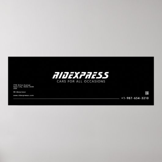 Autogeschäft, schwarz poster (Vorne)