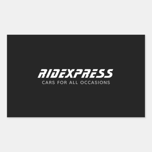 Autogeschäft, schwarz rechteckiger aufkleber (Vorderseite)