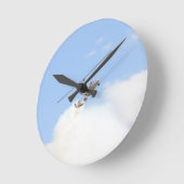 Autogiro im Flug Runde Wanduhr (Winkel)