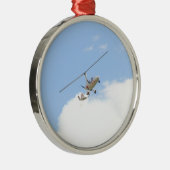Autogiro im Flug Silbernes Ornament (Rechts)