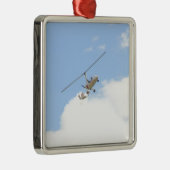 Autogiro im Flug Silbernes Ornament (Rechts)