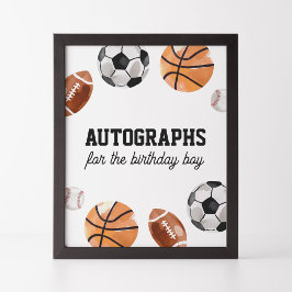 Autografik des modernen Kindergeburtstags Poster