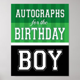 AUTOGRAFIKEN FÜR DAS GEBURTSTAG BOY Soccer Sign Pr Poster