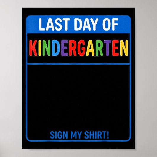 Autogramm-Abschluss Kinder Letzter Tag im Kinderga Poster (Vorne)