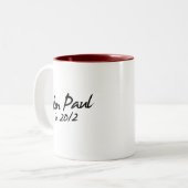 Autogramm RON PAULS 2012 Zweifarbige Tasse (Vorderseite Links)