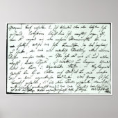 Autogrammbrief von Franz Schubert Poster (Vorne)