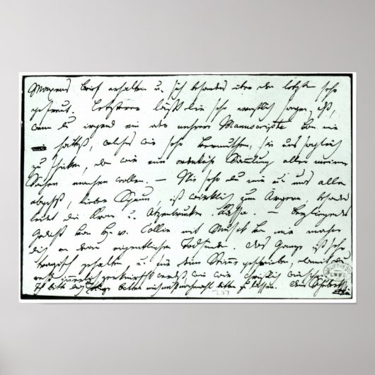 Autogrammbrief von Franz Schubert Poster (Vorne)