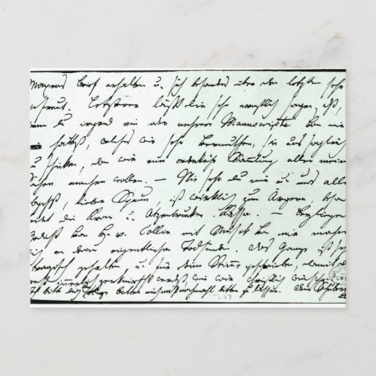 Autogrammbrief von Franz Schubert Postkarte (Vorderseite)