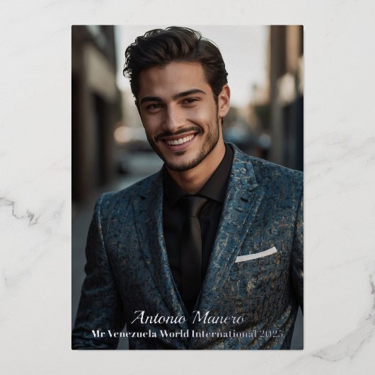 Autogrammkarte für den Minimalistischen Seitenaufk Folieneinladung (Vorderseite)