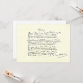 Autogrammmanuskript der Voyelles (Rimbaud Card) Karte (Vorderseite/Rückseite Beispiel)