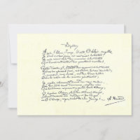 Autogrammmanuskript der Voyelles (Rimbaud Card)