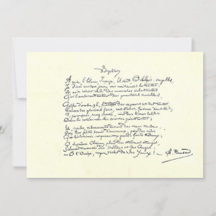 Autogrammmanuskript der Voyelles (Rimbaud Card) Karte