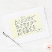 Autogrammmanuskript der Voyelles (Rimbaud) Rechteckiger Aufkleber (Umschlag)