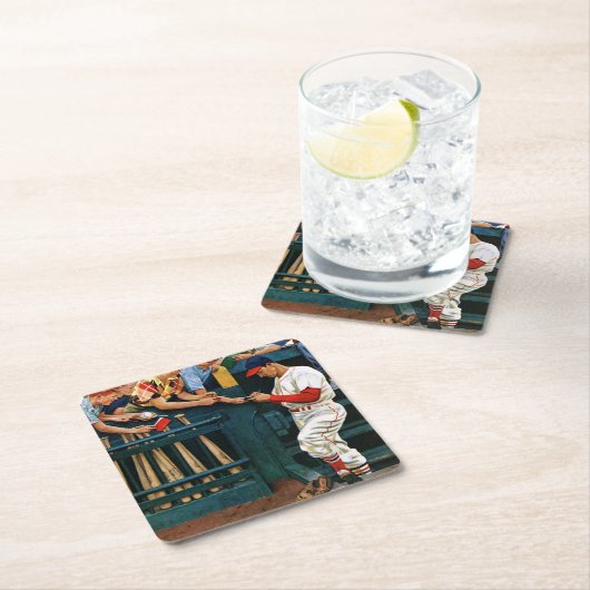 Autogrammsitzung Rechteckiger Pappuntersetzer (Vor Ort)