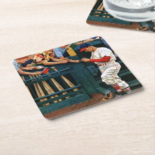 Autogrammsitzung Rechteckiger Pappuntersetzer (angewinkelt)