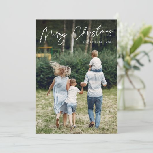 Autograph | Frohe Weihnachten Vertikales Foto (Stehend Vorderseite)