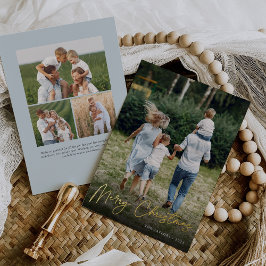 Autograph | Frohe Weihnachten Vertikales Foto Folien Feiertagskarte