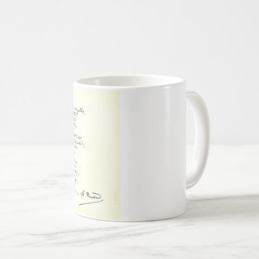 Autograph Manuskript of Voyelles (Rimbaud) Kaffeetasse (VorderseiteRechts)