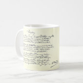 Autograph Manuskript of Voyelles (Rimbaud) Kaffeetasse (Vorderseite Links)
