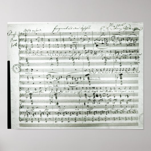 Autograph score of'Fragment aus dem Poster (Vorne)