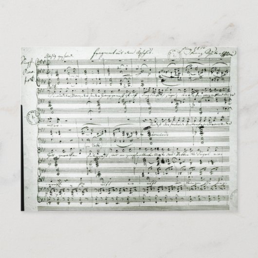 Autograph score of'Fragment aus dem Postkarte (Vorderseite)