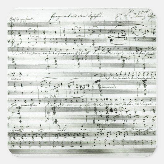 Autograph score of'Fragment aus dem Quadratischer Aufkleber (Vorderseite)