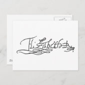 Autograph von Queen Elizabeth I. von England Postkarte (Vorne/Hinten)